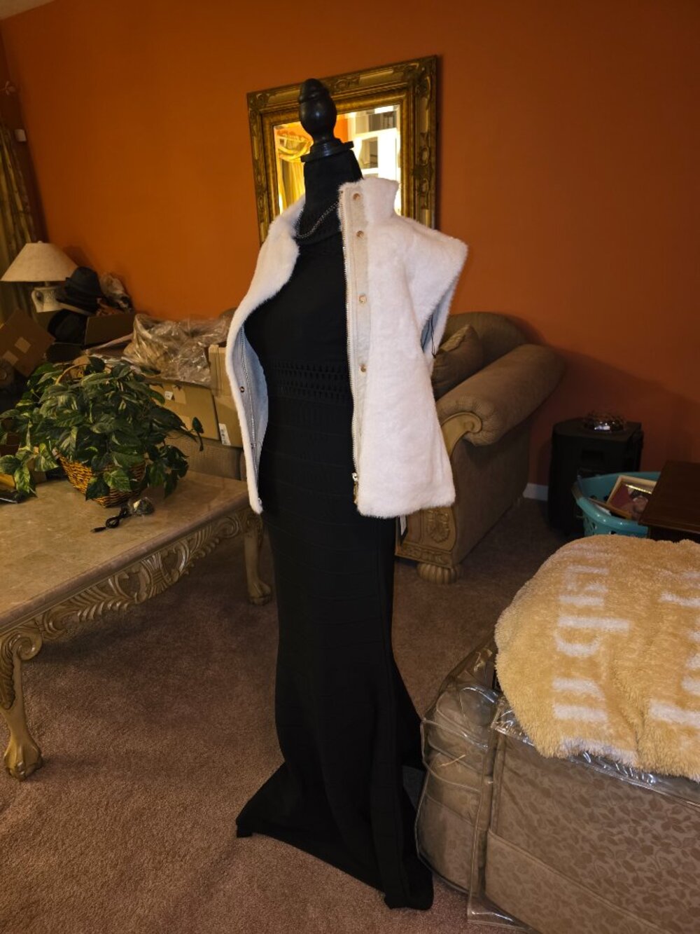 NWT Hervé Léger Octavia Off-The- Shoulder Bandage Mermaid Gown  - Black, Size